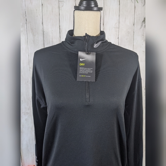 NEW NIKE running black half zip long sleeve sweate - Picture 5 of 8
